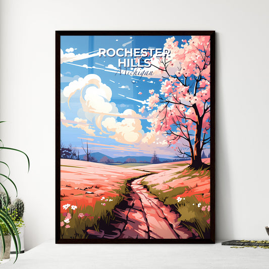 Rochester Hills, Michigan, A Poster of a pink tree with pink flowers Default Title