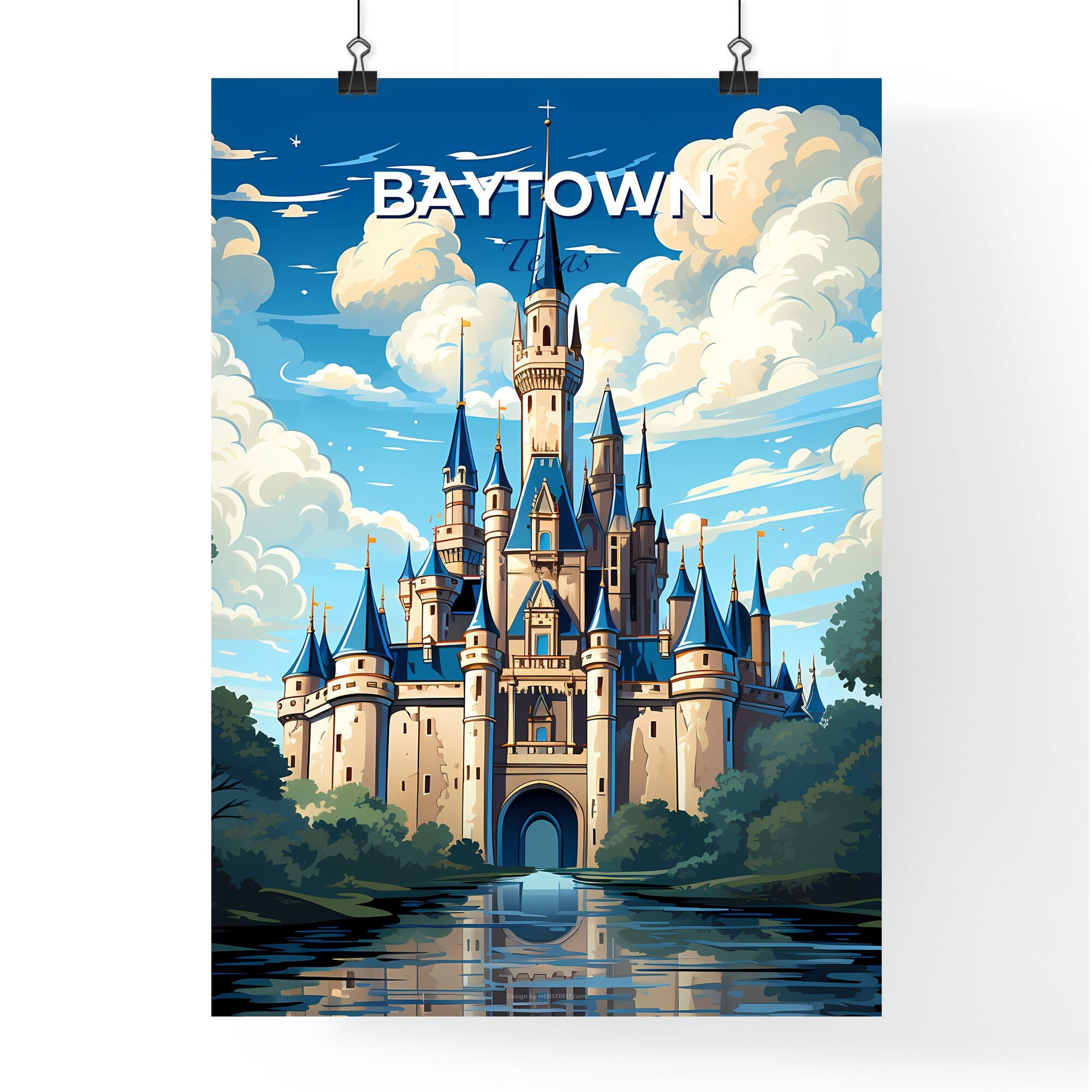 Baytown, Texas, A Poster of a castle with trees and clouds Default Title