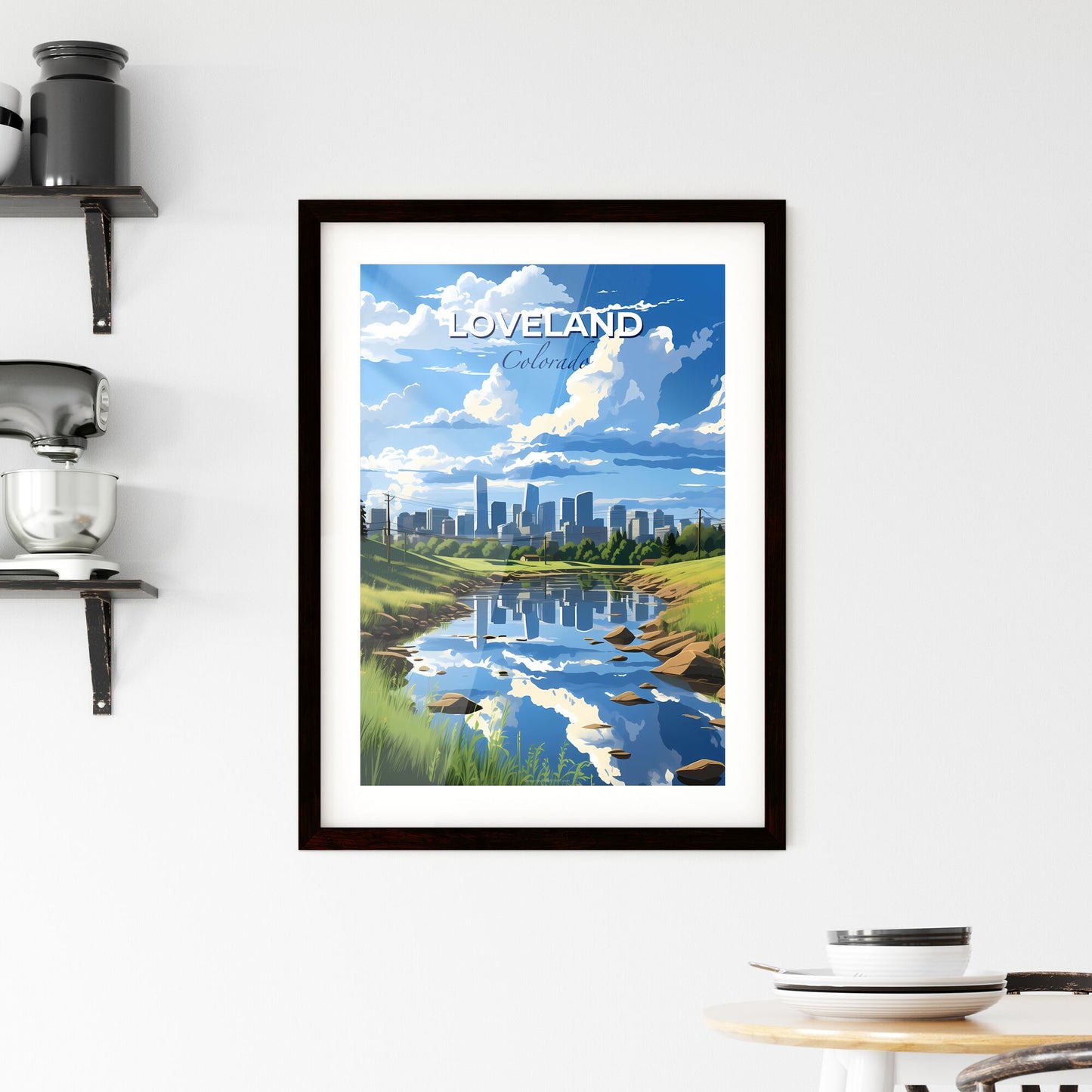 Loveland, Colorado, A Poster of a river with a city in the background Default Title