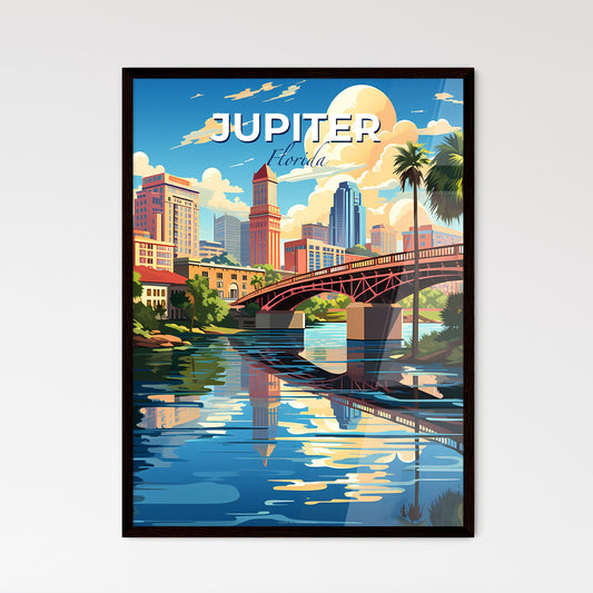 Jupiter, Florida, A Poster of a bridge over a river with palm trees and buildings Default Title
