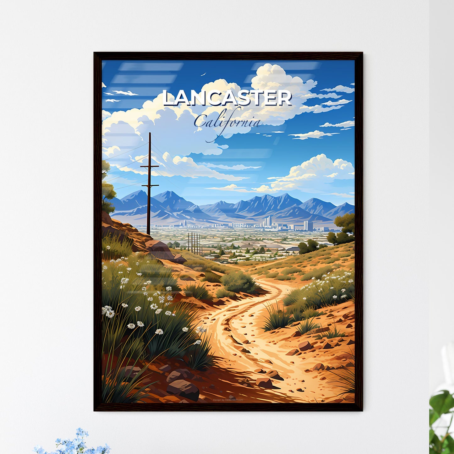 Lancaster, California, A Poster of a dirt road through a desert landscape Default Title