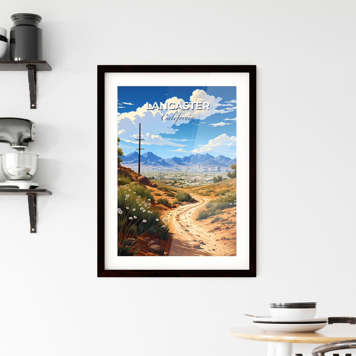 Lancaster, California, A Poster of a dirt road through a desert landscape Default Title