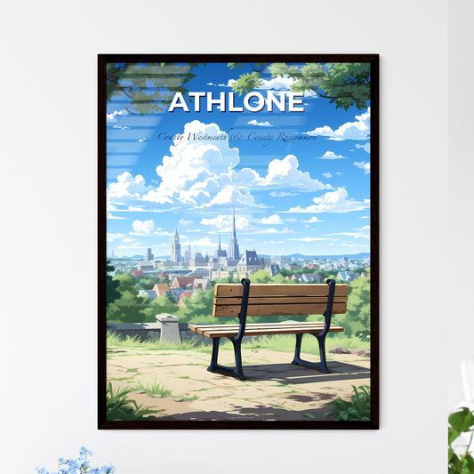 Athlone, County Westmeath & County Roscommon, A Poster of a bench overlooking a city Default Title