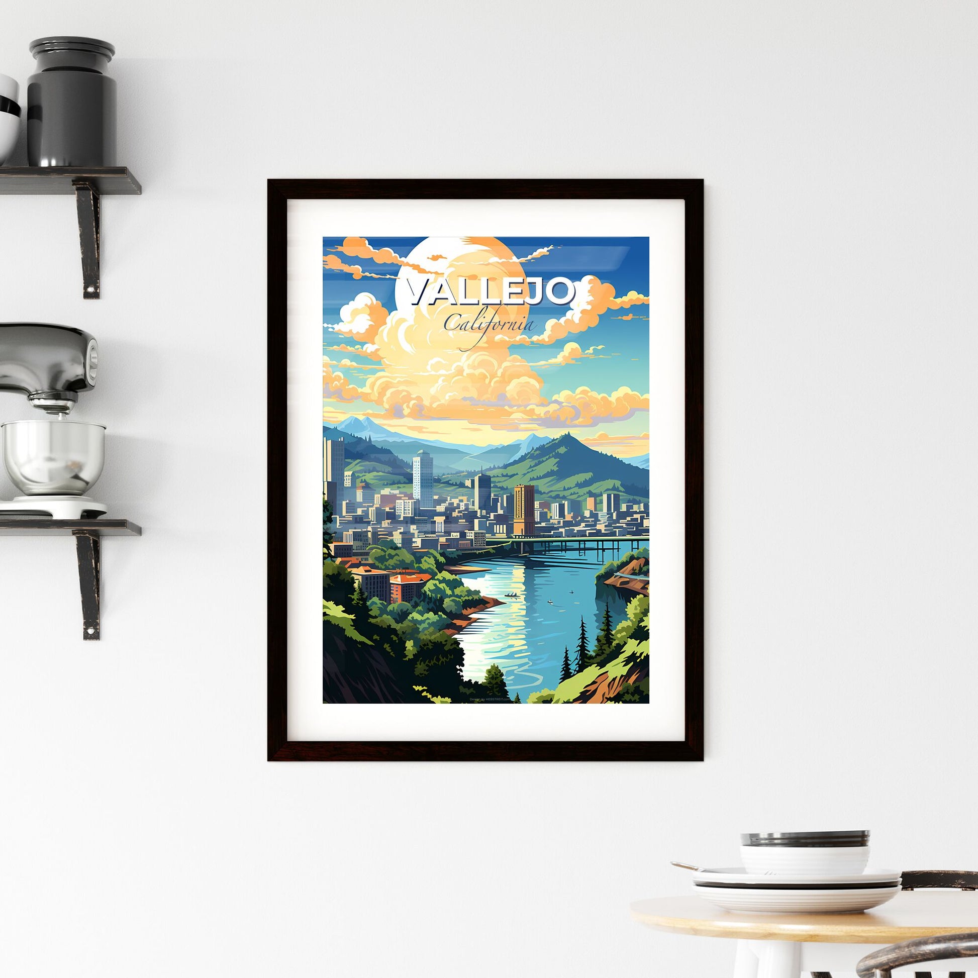 Vallejo, California, A Poster of a city by a river Default Title