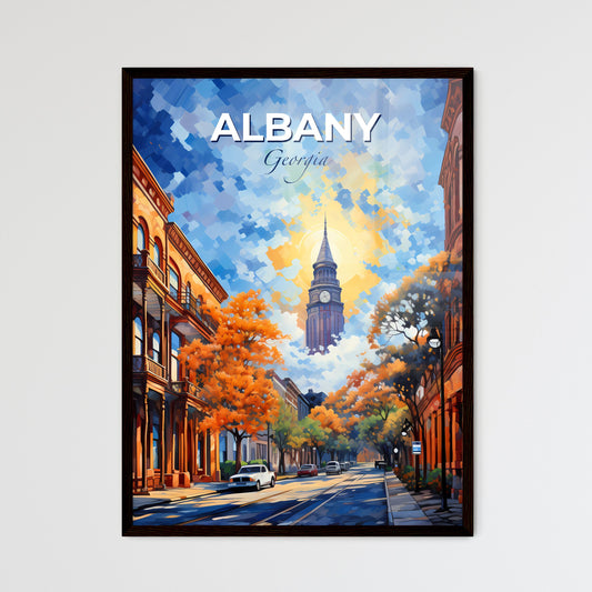 Albany, Georgia, A Poster of a street with trees and a clock tower Default Title