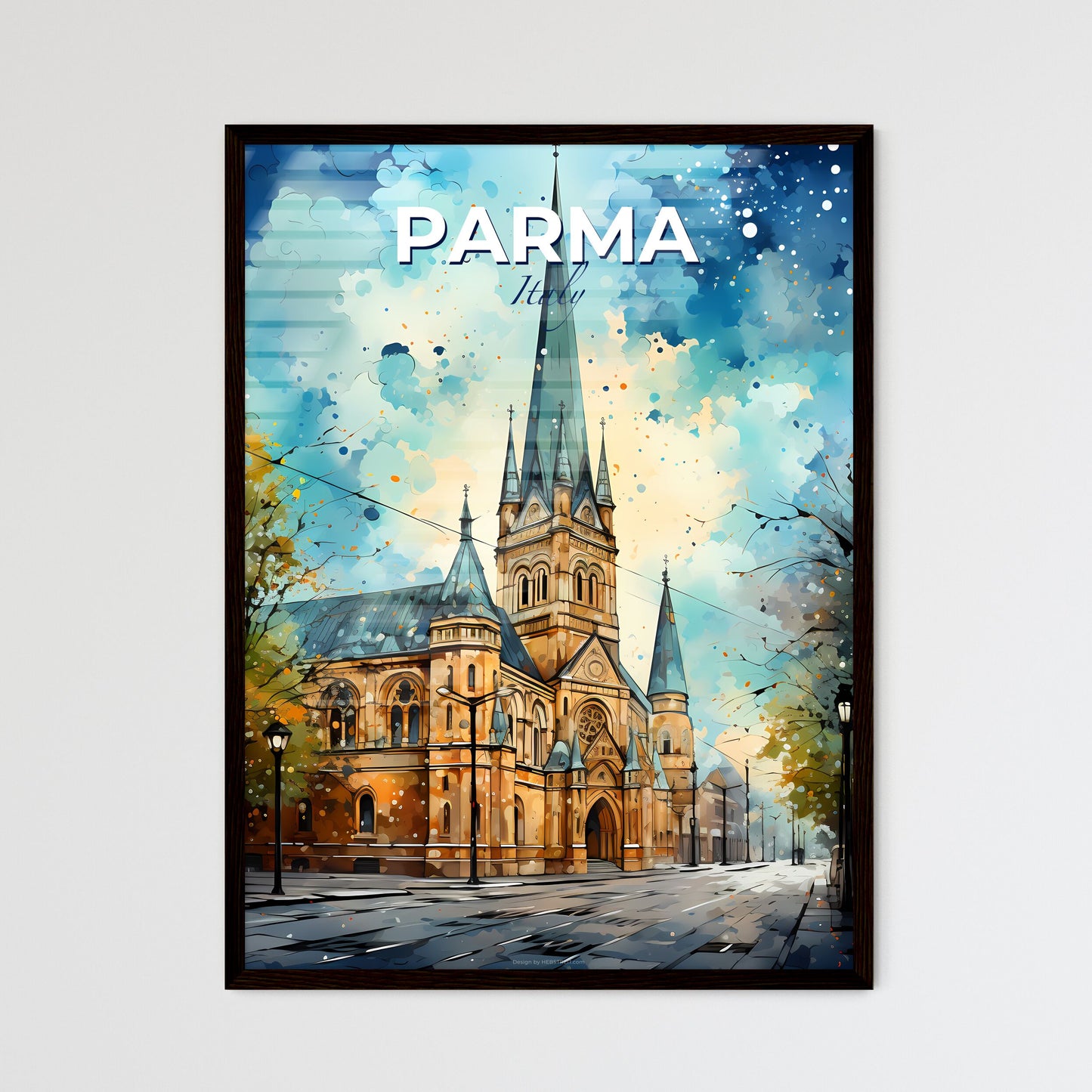 Parma, Italy, A Poster of a painting of a church Default Title