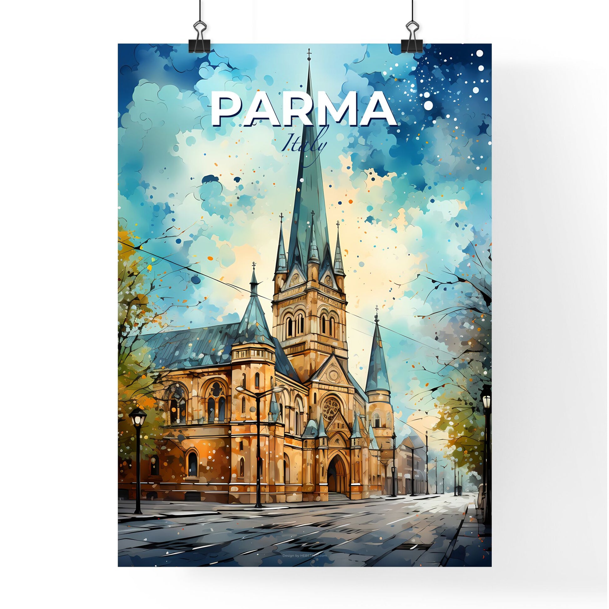 Parma, Italy, A Poster of a painting of a church Default Title