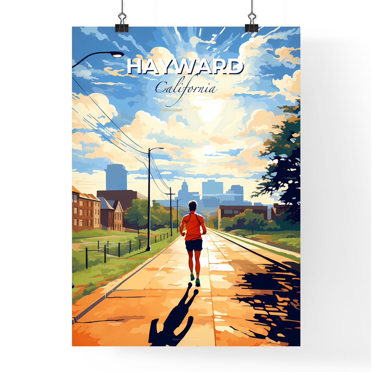 Hayward, California, A Poster of a person running on a sidewalk Default Title