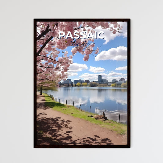 Passaic, New Jersey, A Poster of a path next to a body of water with pink flowers Default Title