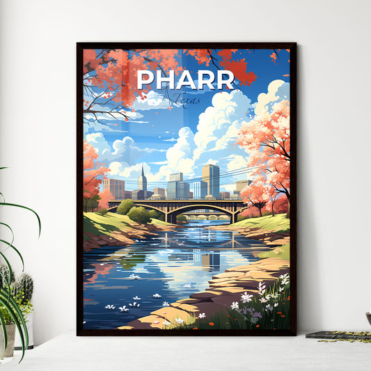 Pharr, Texas, A Poster of a river with a bridge and trees and a city in the background Default Title