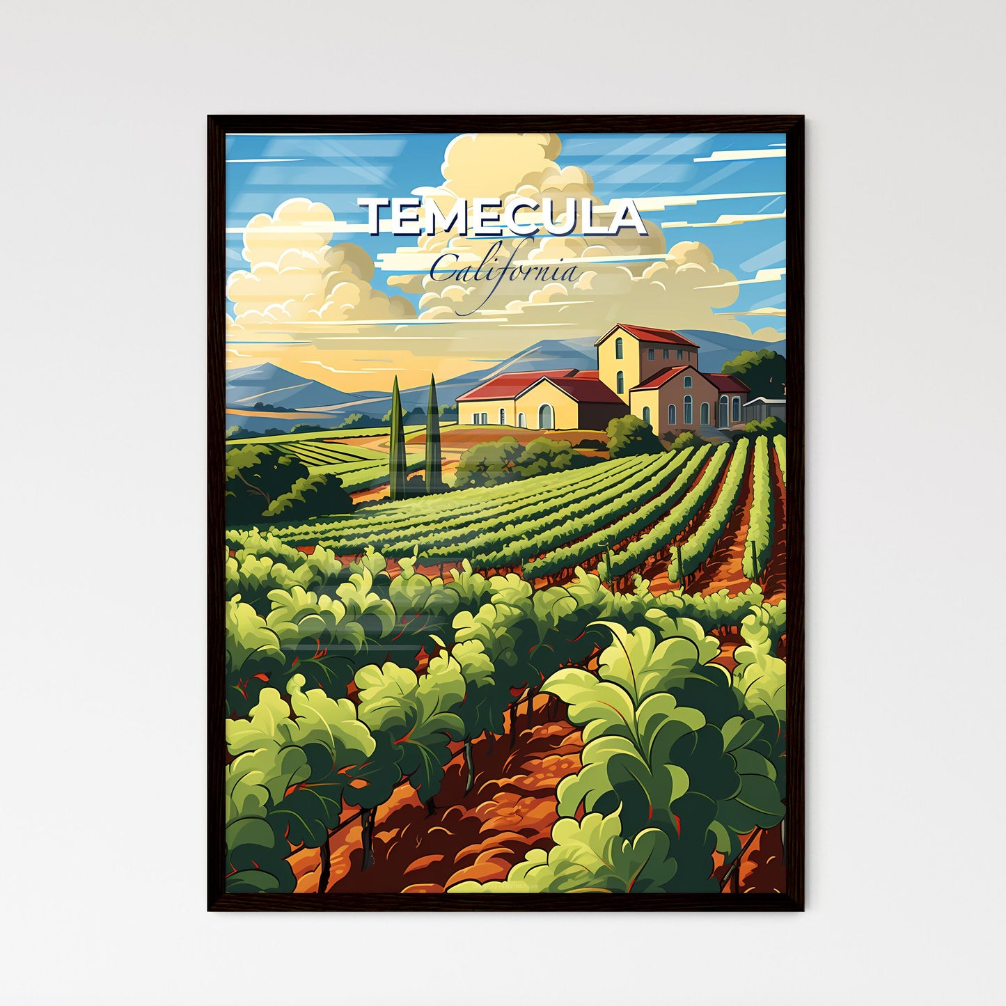 Temecula, California, A Poster of a farm with a house and trees Default Title