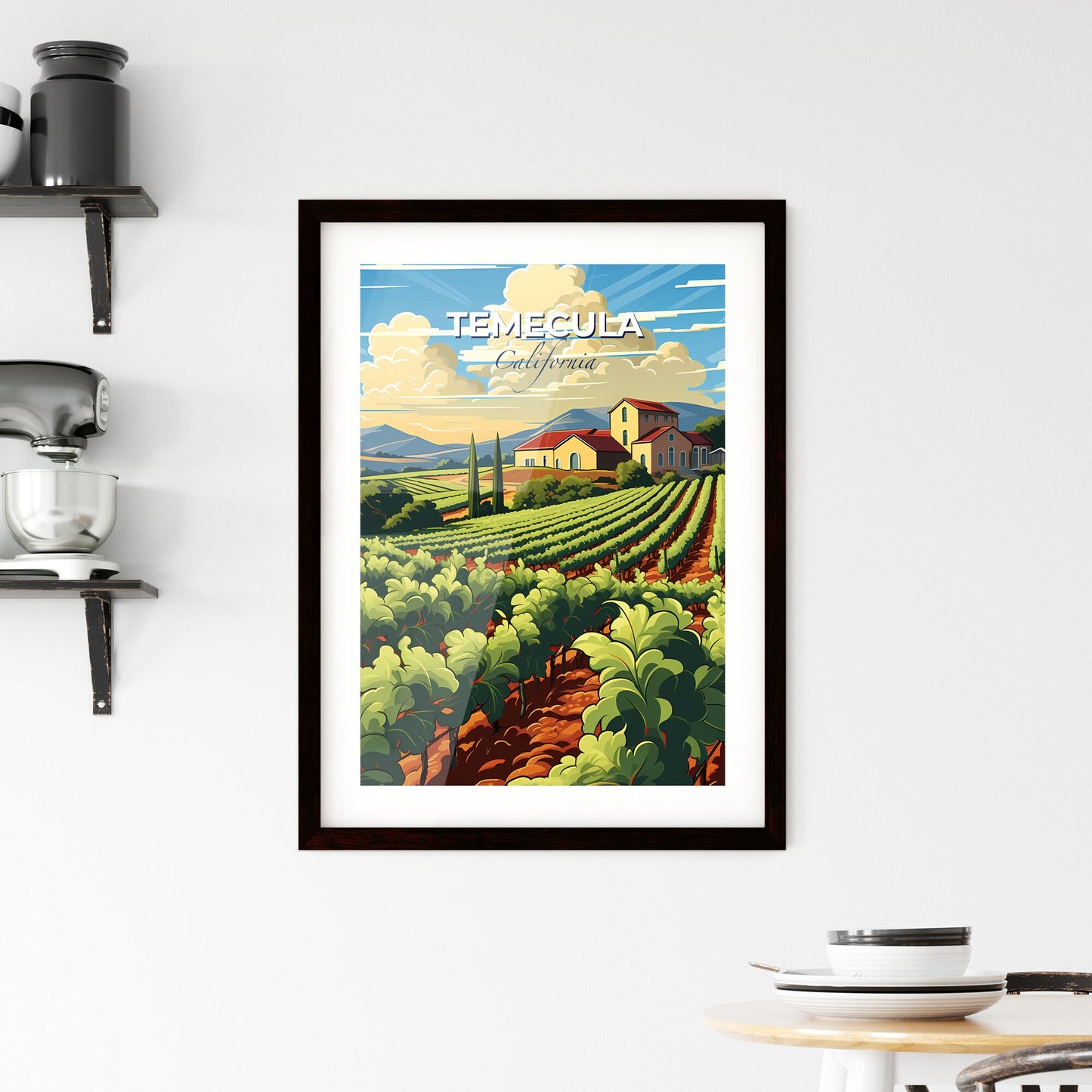 Temecula, California, A Poster of a farm with a house and trees Default Title