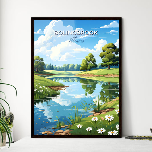 Bolingbrook, Illinois, A Poster of a river with grass and trees Default Title