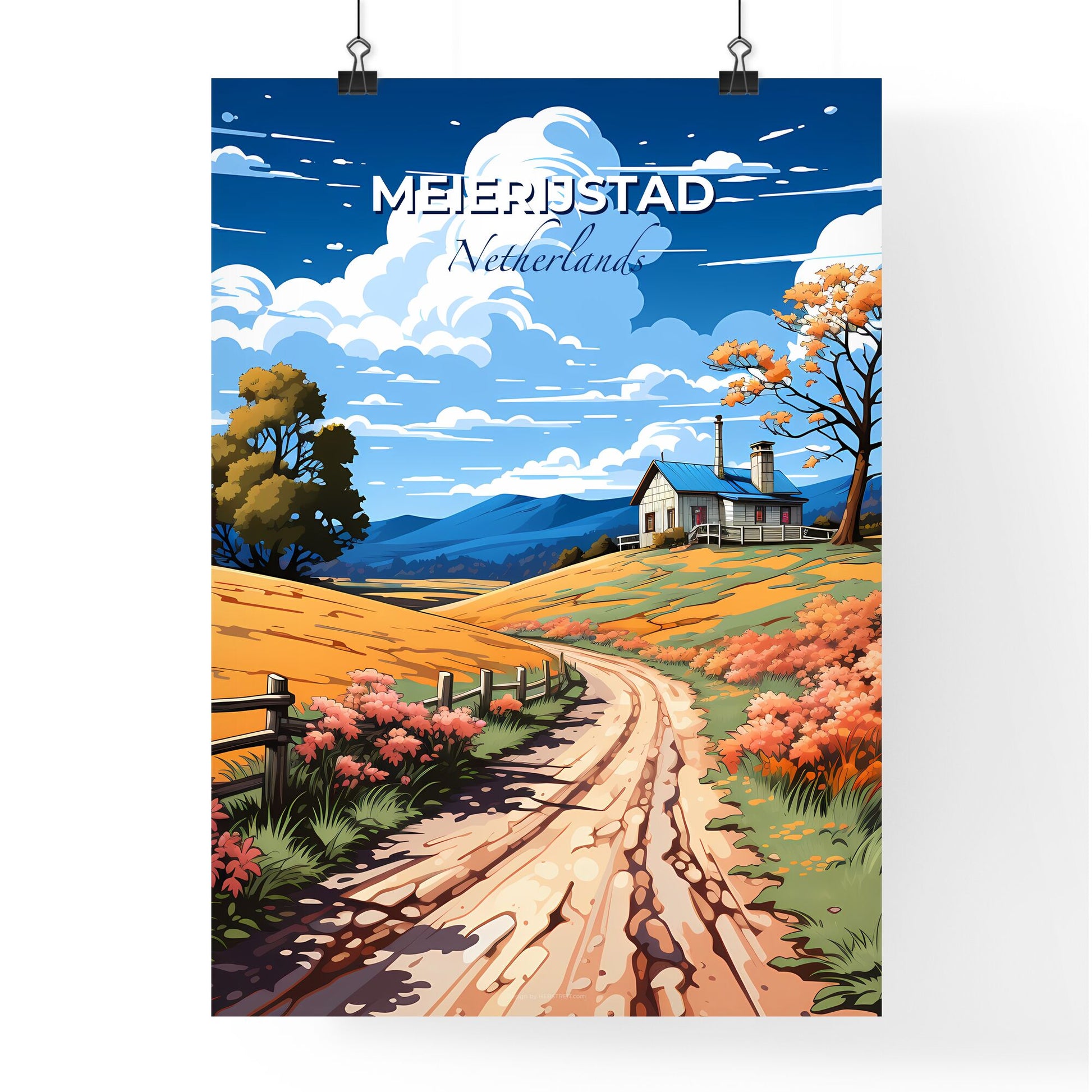 Meierijstad, Netherlands, A Poster of a dirt road leading to a house Default Title