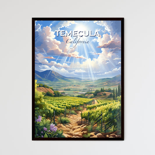 Temecula, California, A Poster of a landscape with a vineyard and mountains Default Title