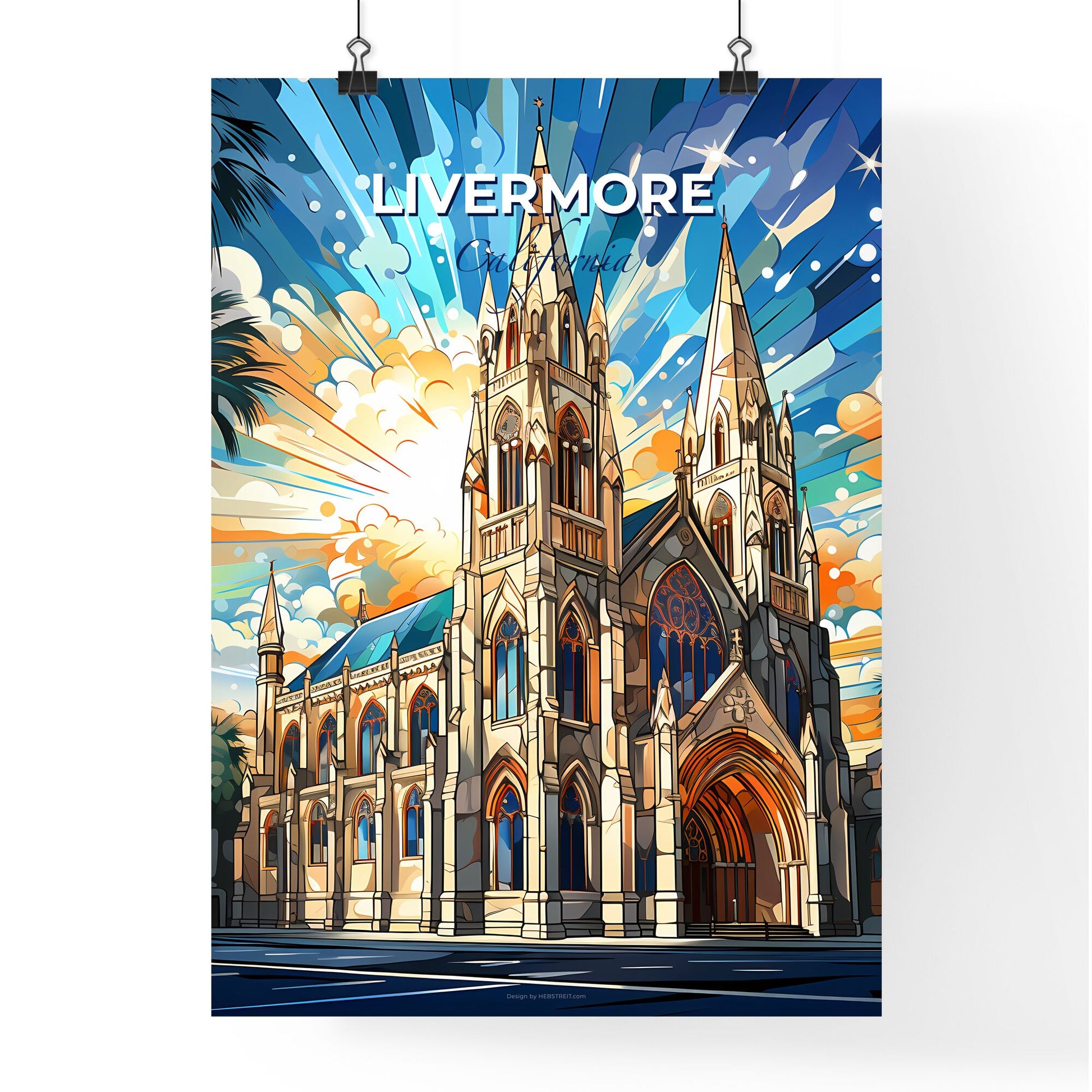 Livermore, California, A Poster of a building with a tower and a sunburst Default Title
