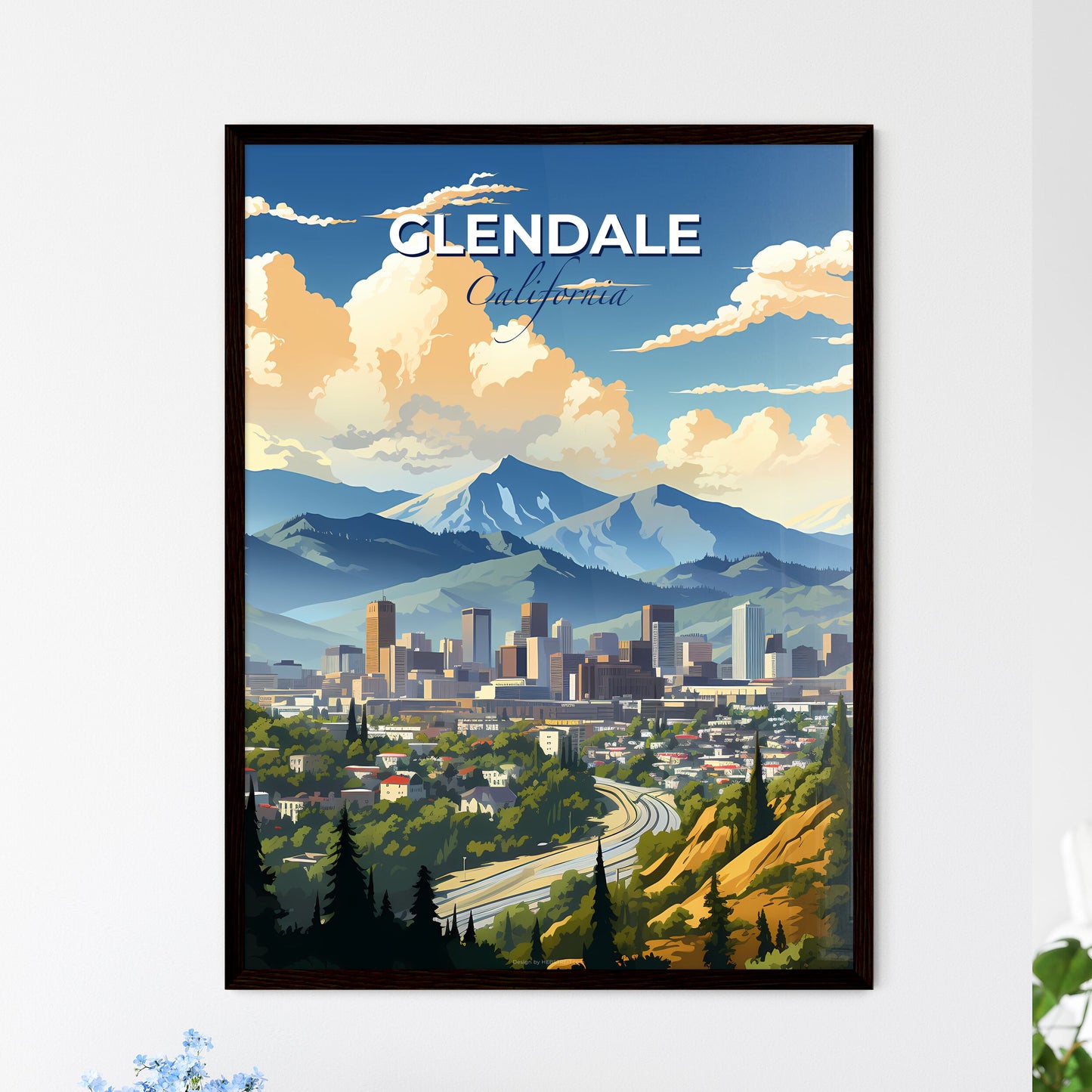 Glendale, California, A Poster of a city in the mountains Default Title