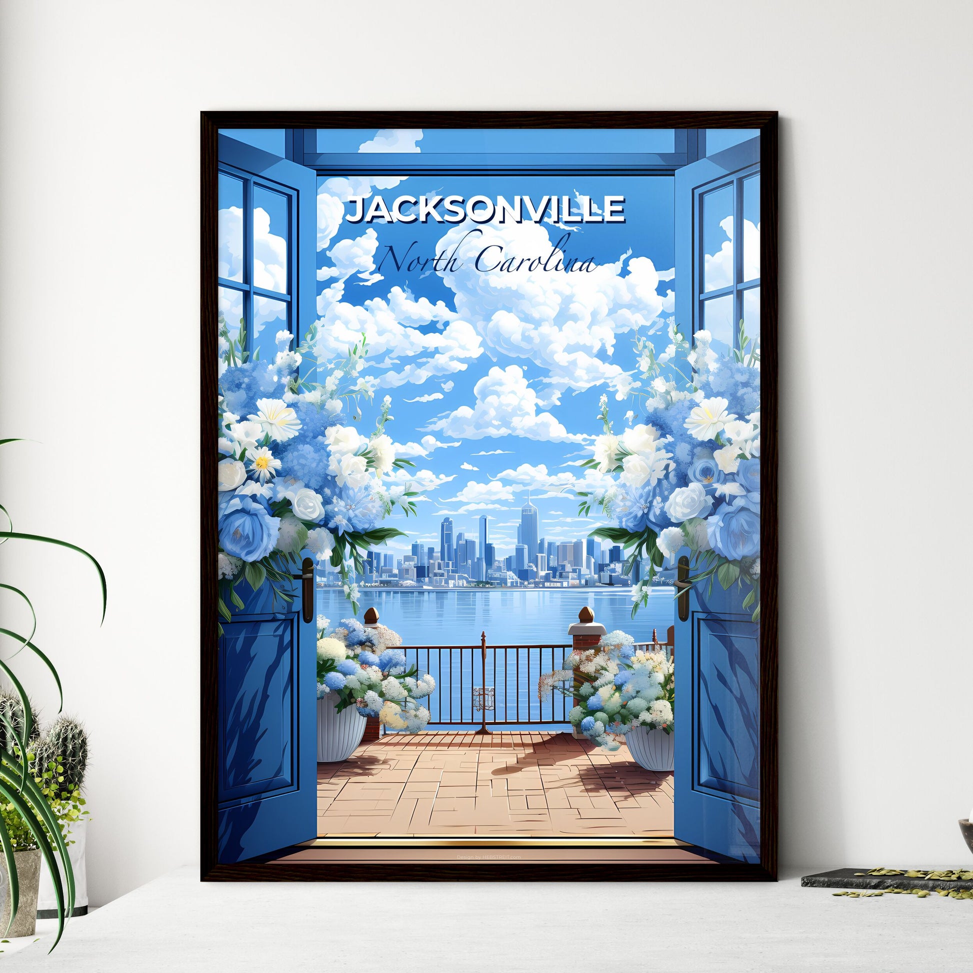 Jacksonville, North Carolina, A Poster of a view of a city from a balcony Default Title