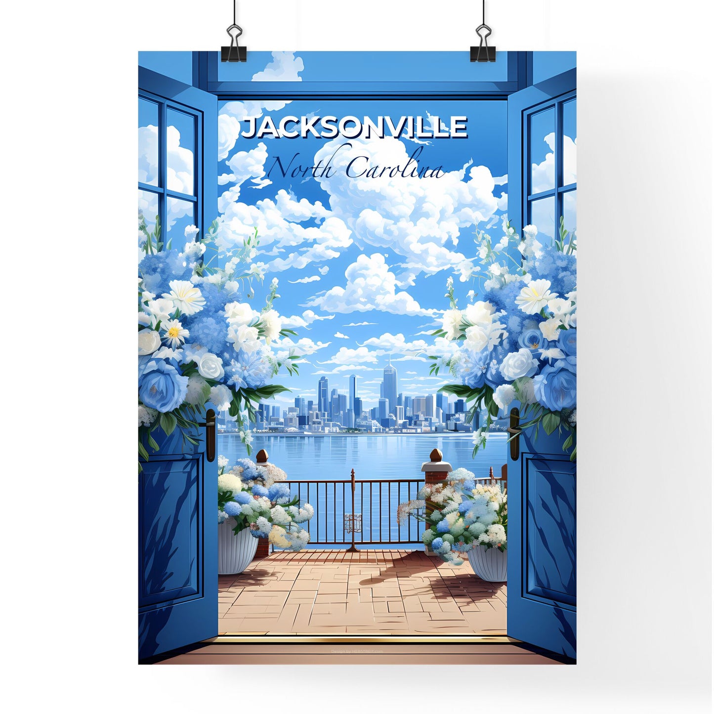 Jacksonville, North Carolina, A Poster of a view of a city from a balcony Default Title