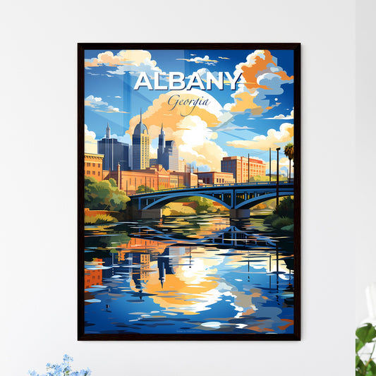 Albany, Georgia, A Poster of a bridge over a river with buildings and trees Default Title