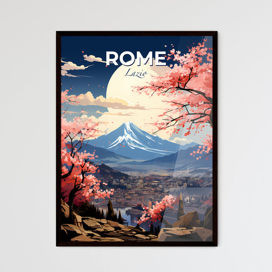 Rome, Lazio, A Poster of a landscape with a mountain and trees Default Title