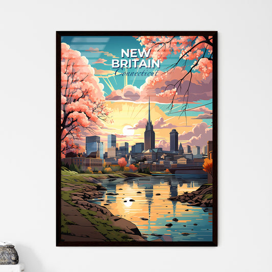 New Britain, Connecticut, A Poster of a city landscape with a river and trees Default Title