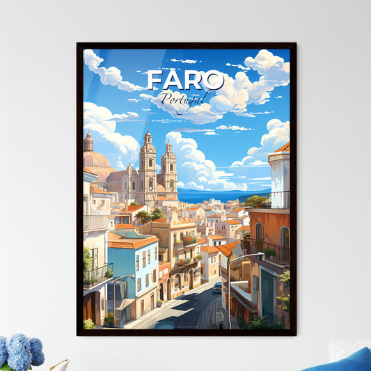 Faro, Portugal, A Poster of a city with a street and buildings Default Title