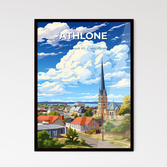 Athlone, County Westmeath & County Roscommon, A Poster of a town with a tall spire and a body of water Default Title