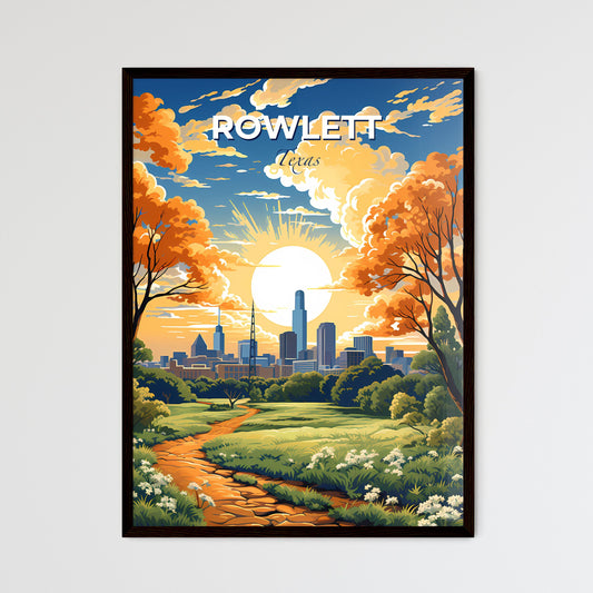 Rowlett, Texas, A Poster of a painting of a city with trees and a path Default Title