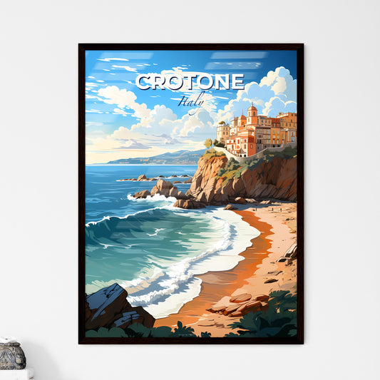 Crotone, Italy, A Poster of a beach with a building on top of it Default Title