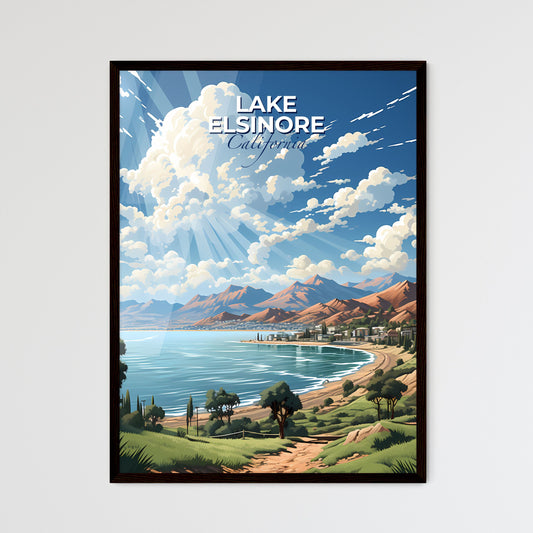 Lake Elsinore, California, A Poster of a landscape of a beach and mountains Default Title