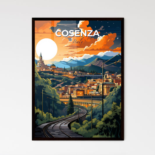 Cosenza, Italy, A Poster of a train tracks leading to a city Default Title
