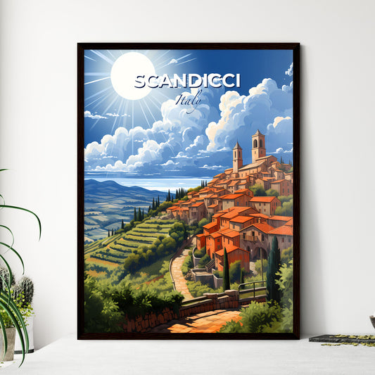 Scandicci, Italy, A Poster of a landscape with a town and trees Default Title