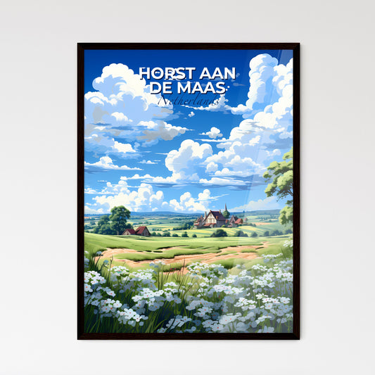 Horst Aan De Maas, Netherlands, A Poster of a landscape with a field of flowers and a house Default Title