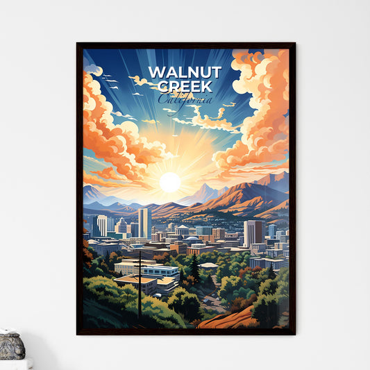 Walnut Creek, California, A Poster of a cityscape with mountains and trees Default Title