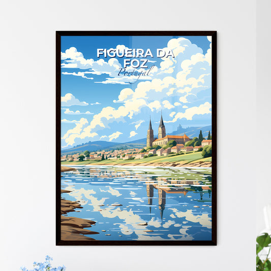 Figueira Da Foz, Portugal, A Poster of a river with a town and buildings Default Title