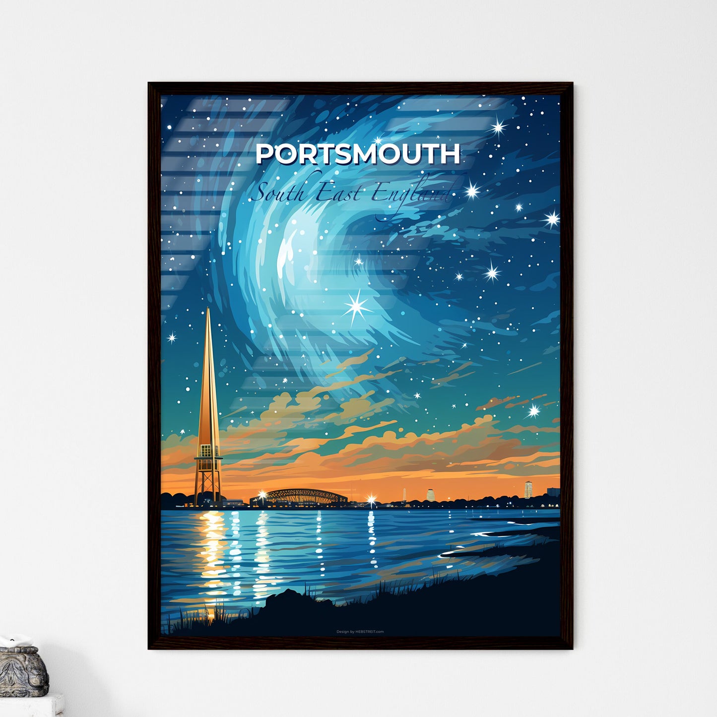 Portsmouth, South East England, A Poster of a starry sky over a city Default Title