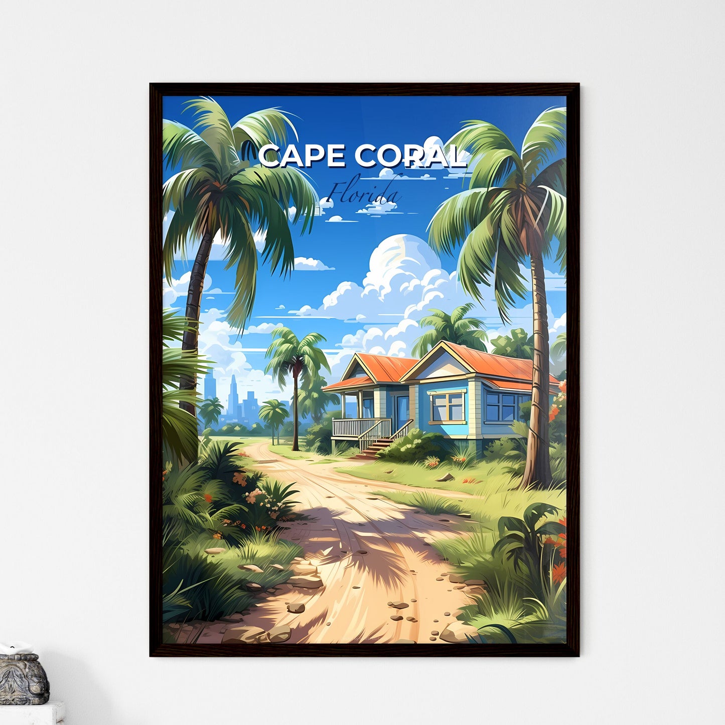 Cape Coral, Florida, A Poster of a house in a tropical forest Default Title