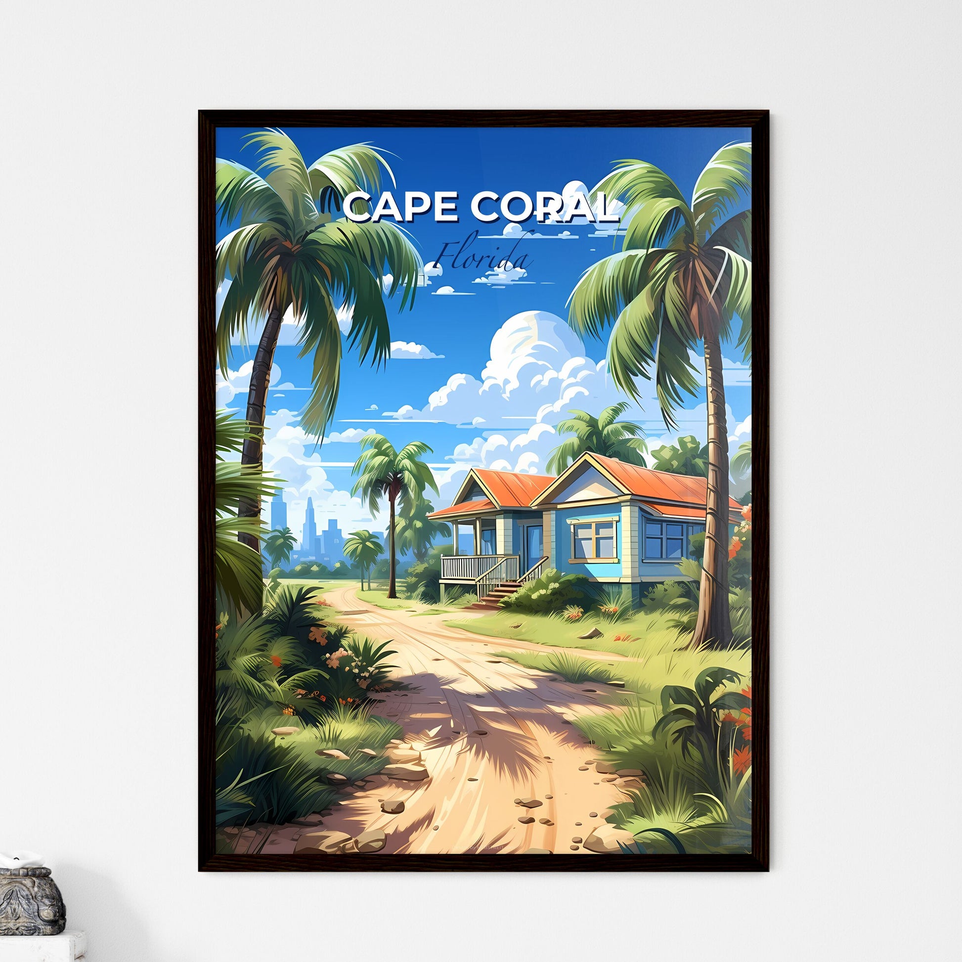Cape Coral, Florida, A Poster of a house in a tropical forest Default Title