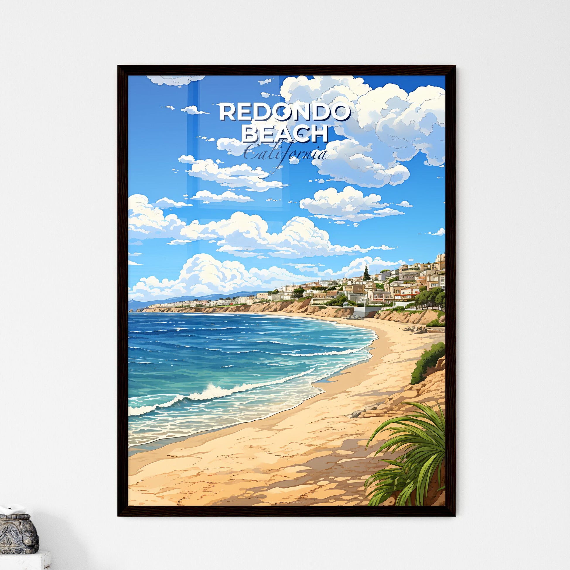 Redondo Beach, California, A Poster of a beach with buildings and a body of water Default Title