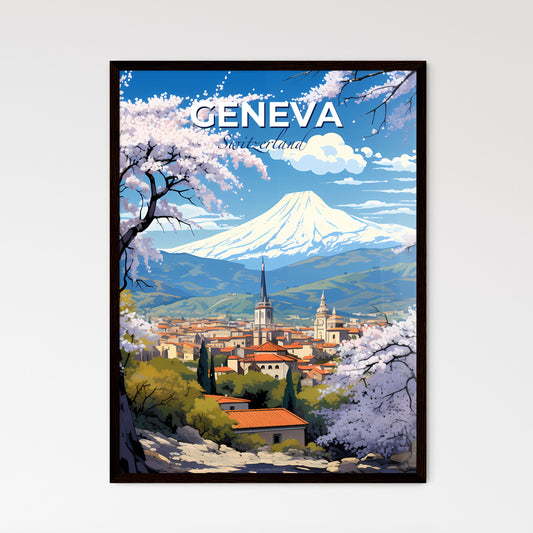 Geneva, Switzerland, A Poster of a mountain in the distance Default Title