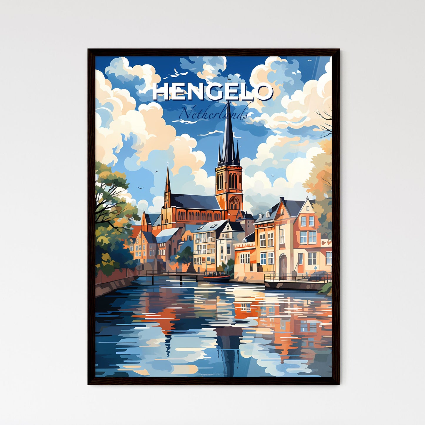 Hengelo, Netherlands, A Poster of a water next to a building Default Title