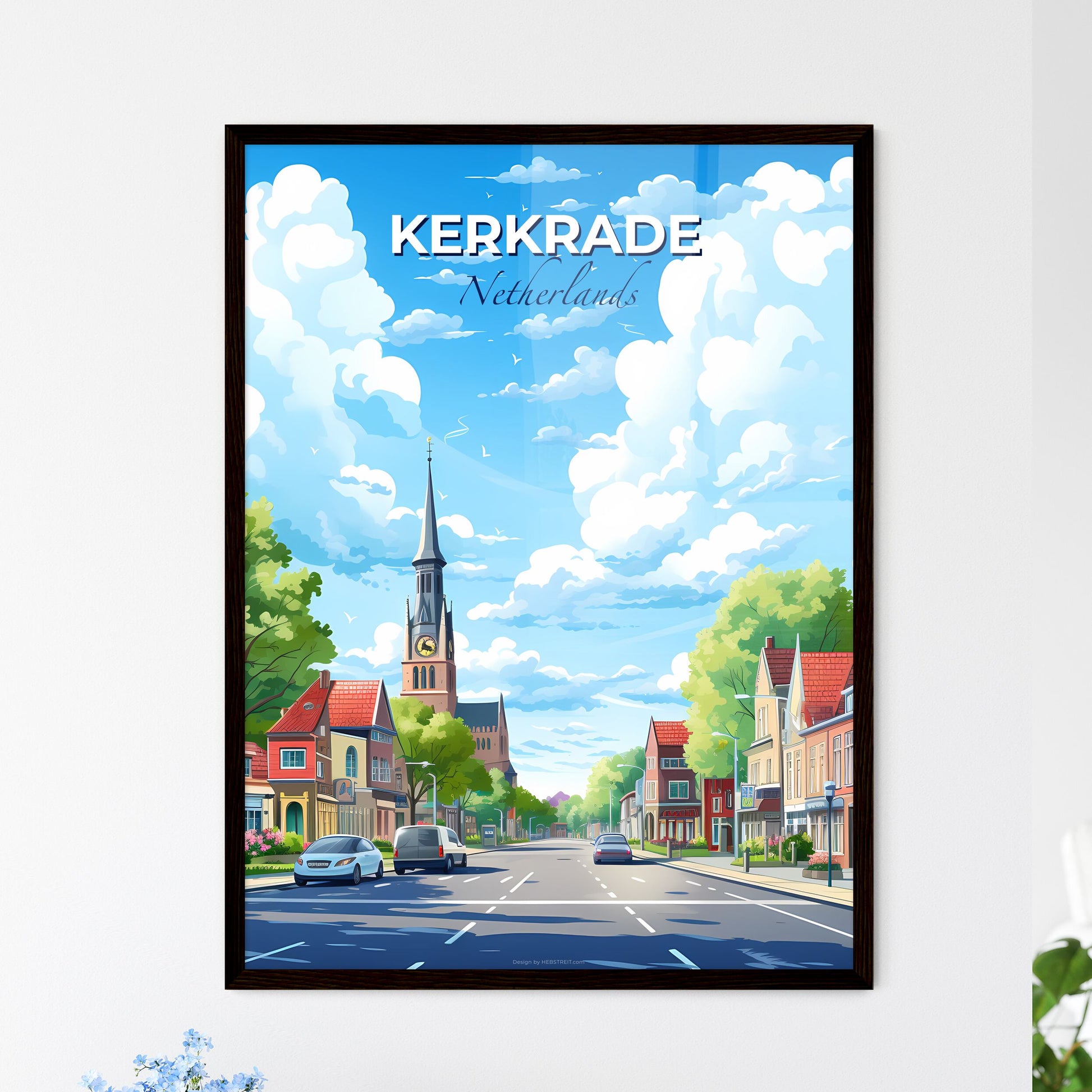 Kerkrade, Netherlands, A Poster of a street with cars and buildings on the side Default Title