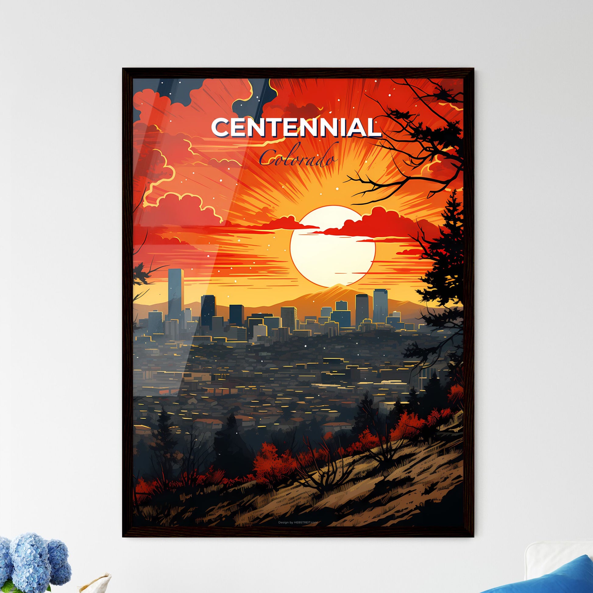 Centennial, Colorado, A Poster of a sunset over a city Default Title