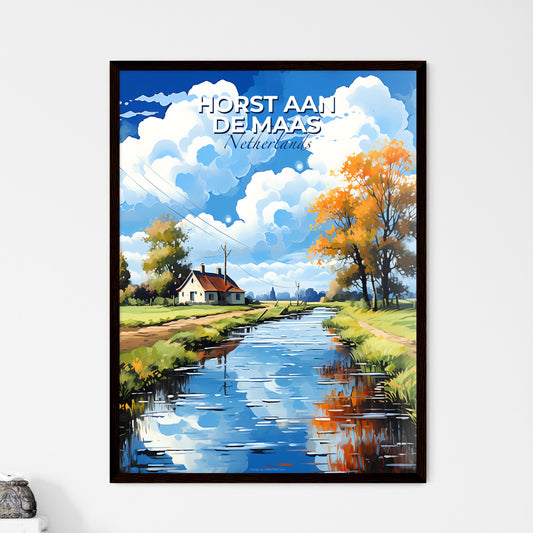 Horst Aan De Maas, Netherlands, A Poster of a water stream with a house and trees Default Title