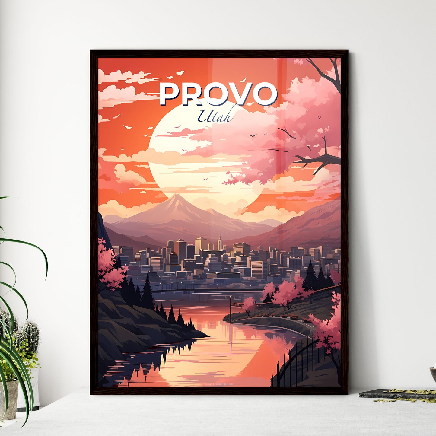 Provo, Utah, A Poster of a river with a city in the background Default Title