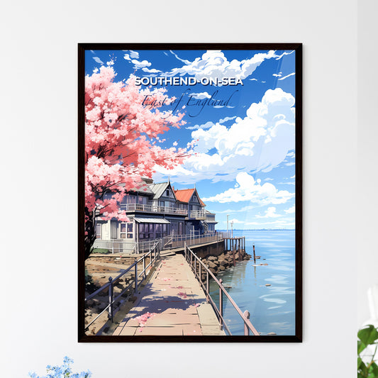 Southend-On-Sea, East of England, A Poster of a house with pink flowers on the side of a body of water Default Title