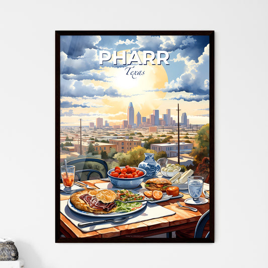 Pharr, Texas, A Poster of a table with food on it and a city in the background Default Title