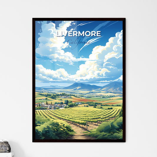 Livermore, California, A Poster of a landscape with a vineyard and mountains Default Title