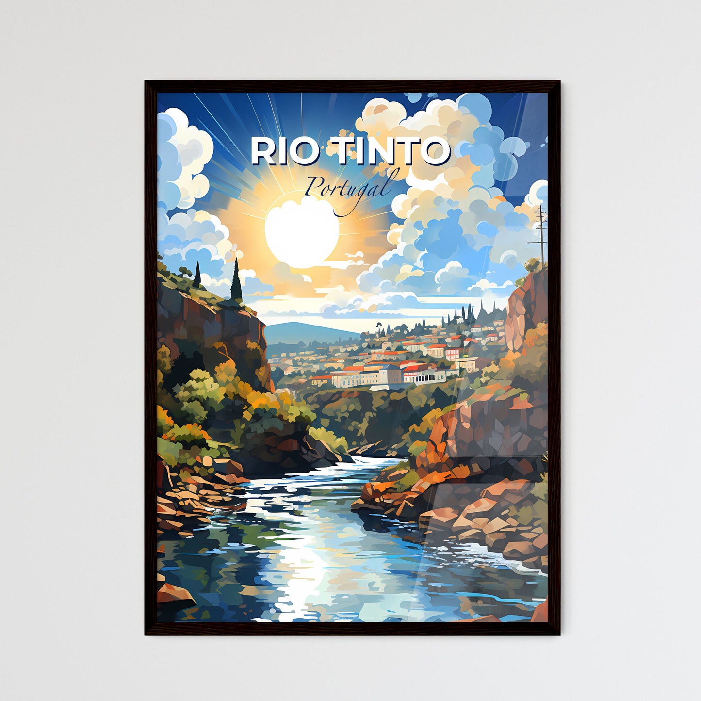 Rio Tinto, Portugal, A Poster of a river running through a valley with a city in the background Default Title